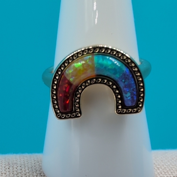 Kendra Scott Red and Blue Rainbow Pride Ring - Picture 4 of 8